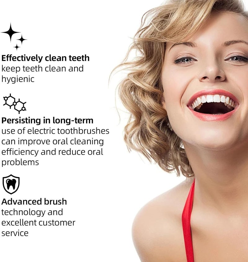 Seapeoa Electric Toothbrush Set, Equipped with 10 Brush Heads and Travel case, IPX8 Waterproof, 2-Minute Timer, 42000 high-Frequency Vibrations, 5 Modes, The First Choice for Gift Giving - Image 3